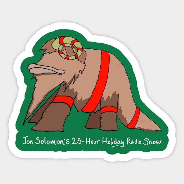 25-Hour Holiday Radio Show Gävle shirt (light text) Sticker by jonsolomon